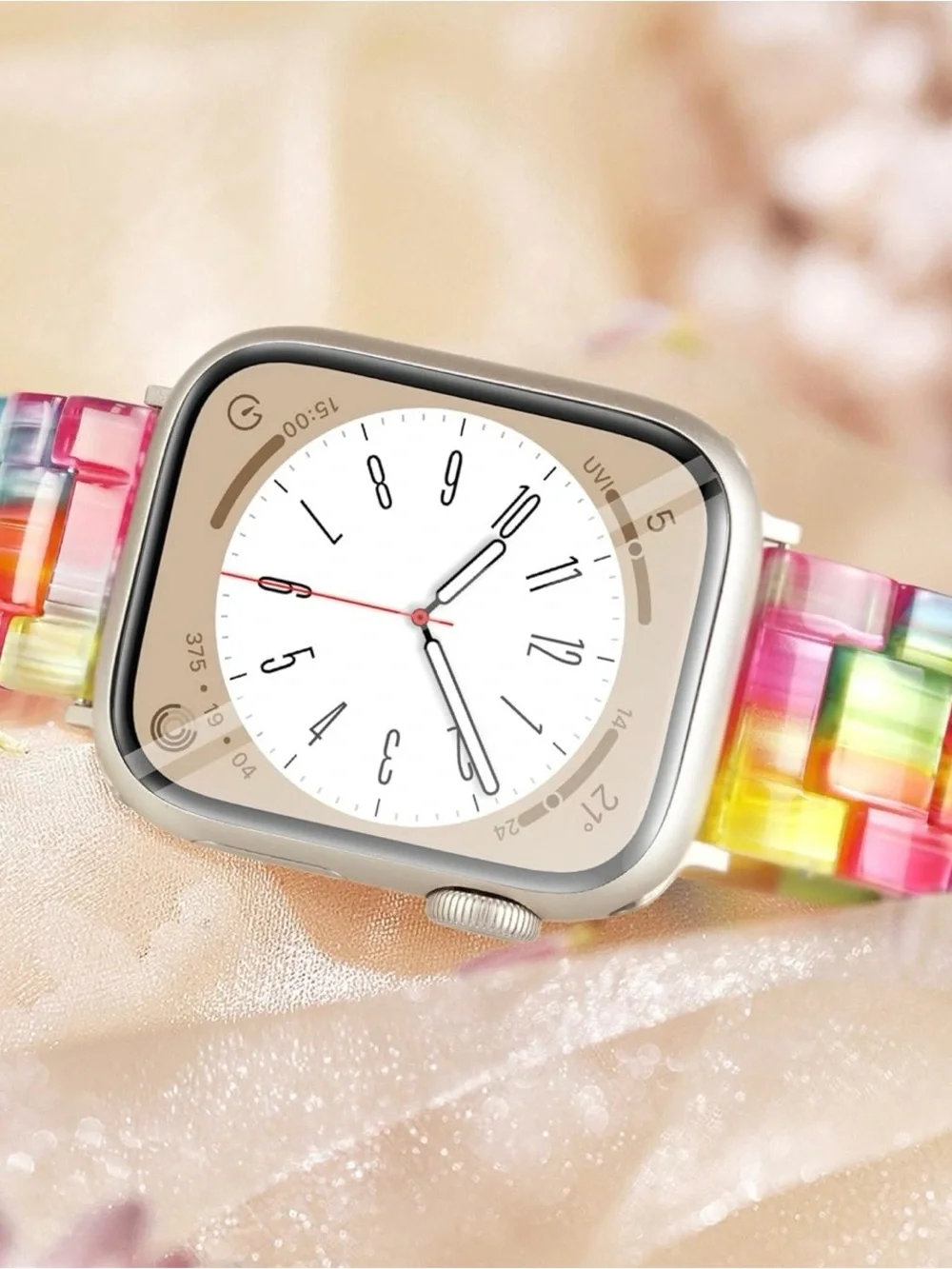 New never used multicolor HOPO Resin Watch band, 38-49 mm, gender neutral